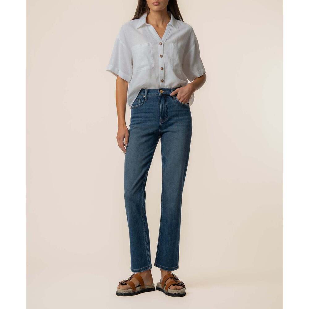 Kut from the Kloth Brianna Linen Boxy Shirt in White Size Large / White NWT
